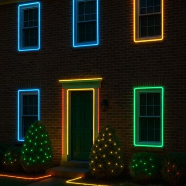 Bobines de Cordão Luminoso Neon Decoração Natal Exterior